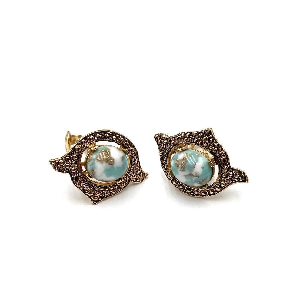 Sarah Coventry Vintage Earrings Clips Clip Ons Gold Tone Estate